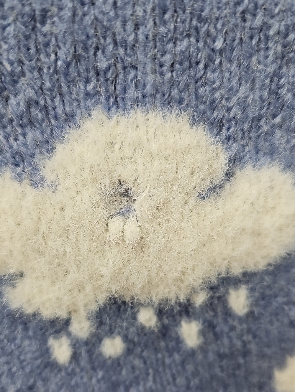 ZARA BLUE CLOUD SLEEVELESS V-NECK PULLOVER SWEATER VEST *FLAWED* - Picture 7 of 13